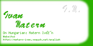 ivan matern business card